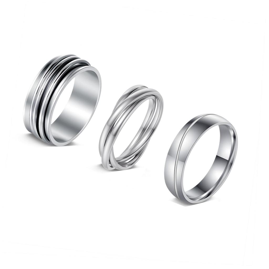 Anel Rotativo Titanium Aço Inoxidável Anti-Stress Feminino Tricolor de Nicho – Joia Que Não Desbota