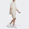 Adidas Originals Adicolor Solid Color Straight Cut Short Sleeve Dress Women dresses Beige HF7547