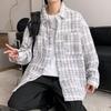 2025 autumn new national tide coat men's Korean version trend loose casual high sense small fragrant plaid jacket top