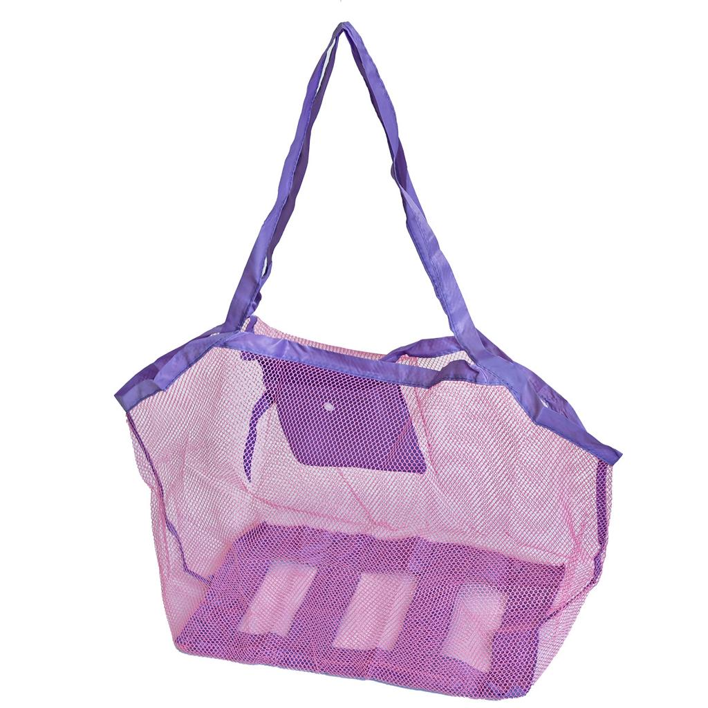 Large-Capacity Mesh Beach Bag Travel Organizer Mesh Toy Storage Bag Foldable Swim Bag