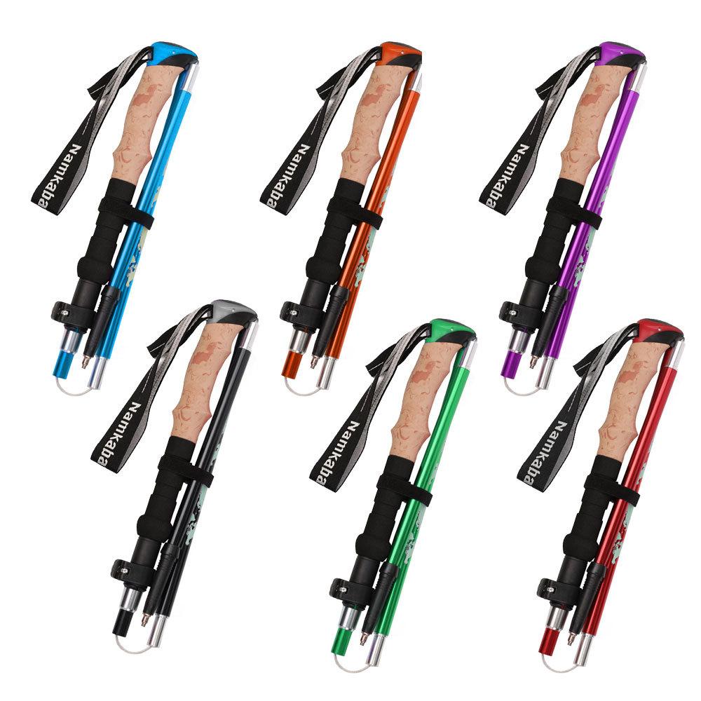 Trekking Poles 6061 Aluminum Alloy Ultra Lightweight Foldable for Outdoor Hiking Camping Mountain Walking Adjustable Durable