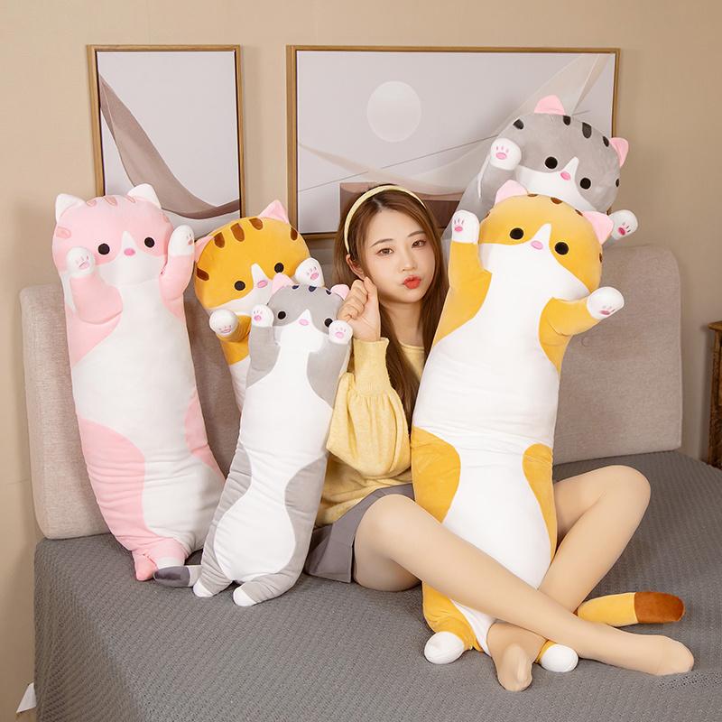 50cm Giant Size Long Cat Plush Toys Soft Cat Skin Coat Popular Birthday Valentine's Gifts Girls Kid's Present