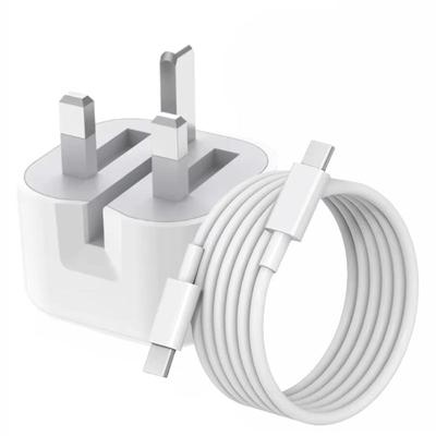 20W USB-C Schnellladegerät mit 1/2m Ladekabel, faltbarer US-Stecker für den Heim- und Reisegebrauch