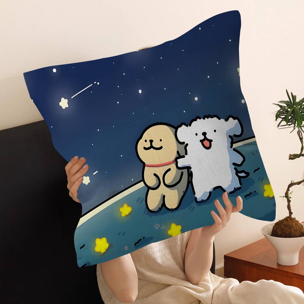 Simple-line Small Dog Personalized Pillow Dust Cover Bedroom Kids Party Decoration Pillowcase Birthday Children Gift