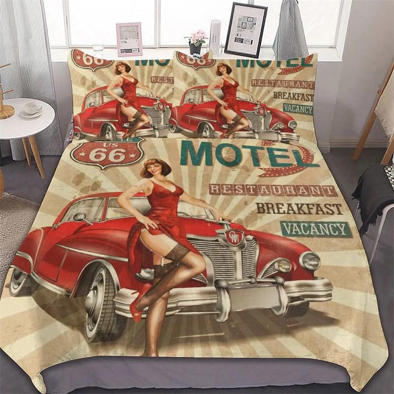 

Сексуальные ягодицы бикини мотоцикл красота вид сзади роскошный пододеяльник модный пододеяльник спальня украшения для женщин подарки король 135x200cm 2pcs