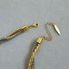 European-American Dual-Tone Gold & Silver Arabesque Twisted Spiral Necklace - High-End Retro Clavicle Chain