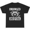 Unhinged Feral Raccoon T-Shirt - Funny Rock On Graphic Tee, Sarcastic Animal Humor
