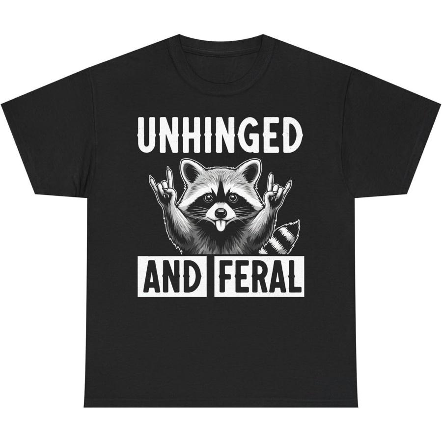 

Unhinged Feral Raccoon T-Shirt - Funny Rock On Graphic Tee, Sarcastic Animal Humor XXXXXL різнокольоровий