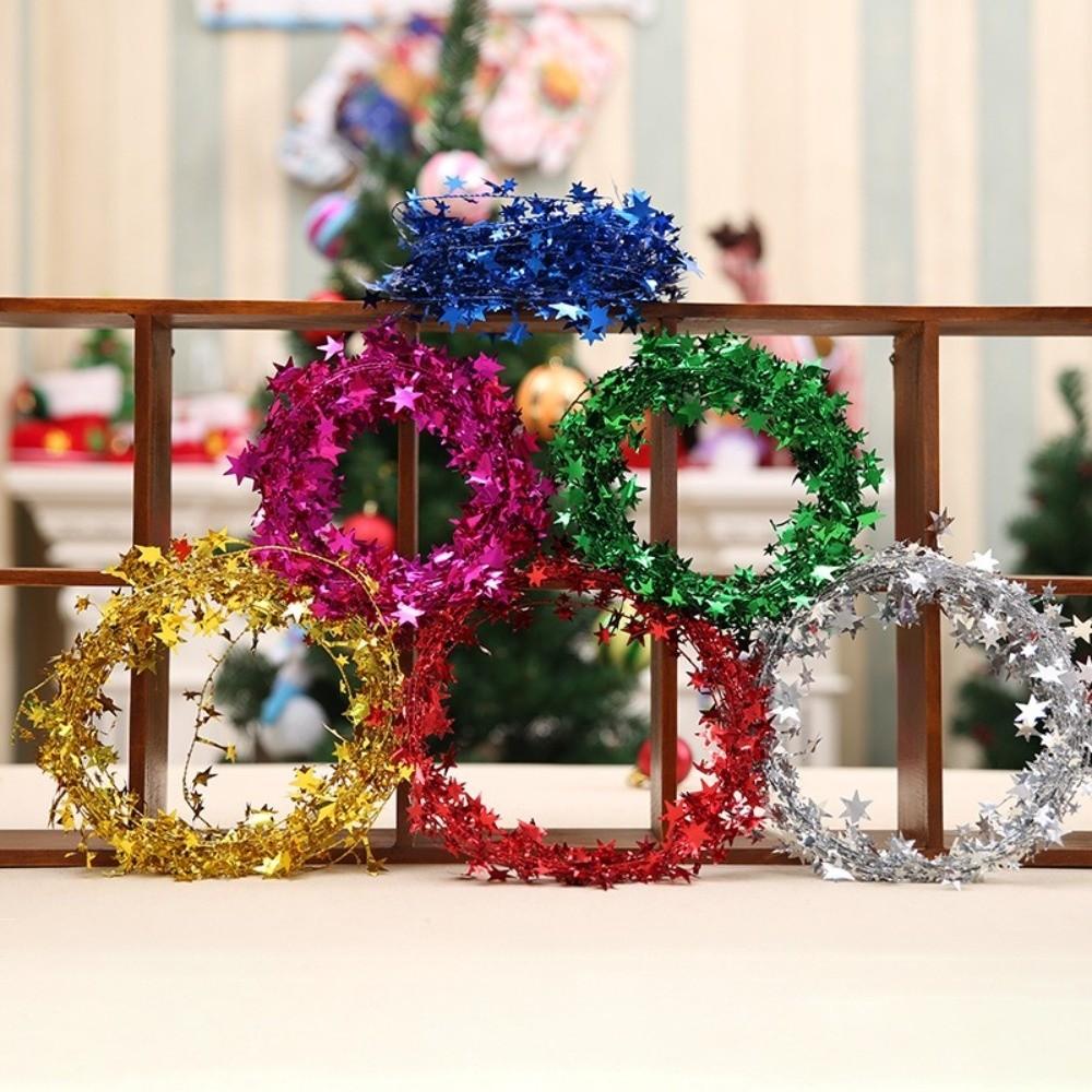 7.5 Meter Christmas Star Decoration Glitter Finish Wire Star Garland  Birthday Party