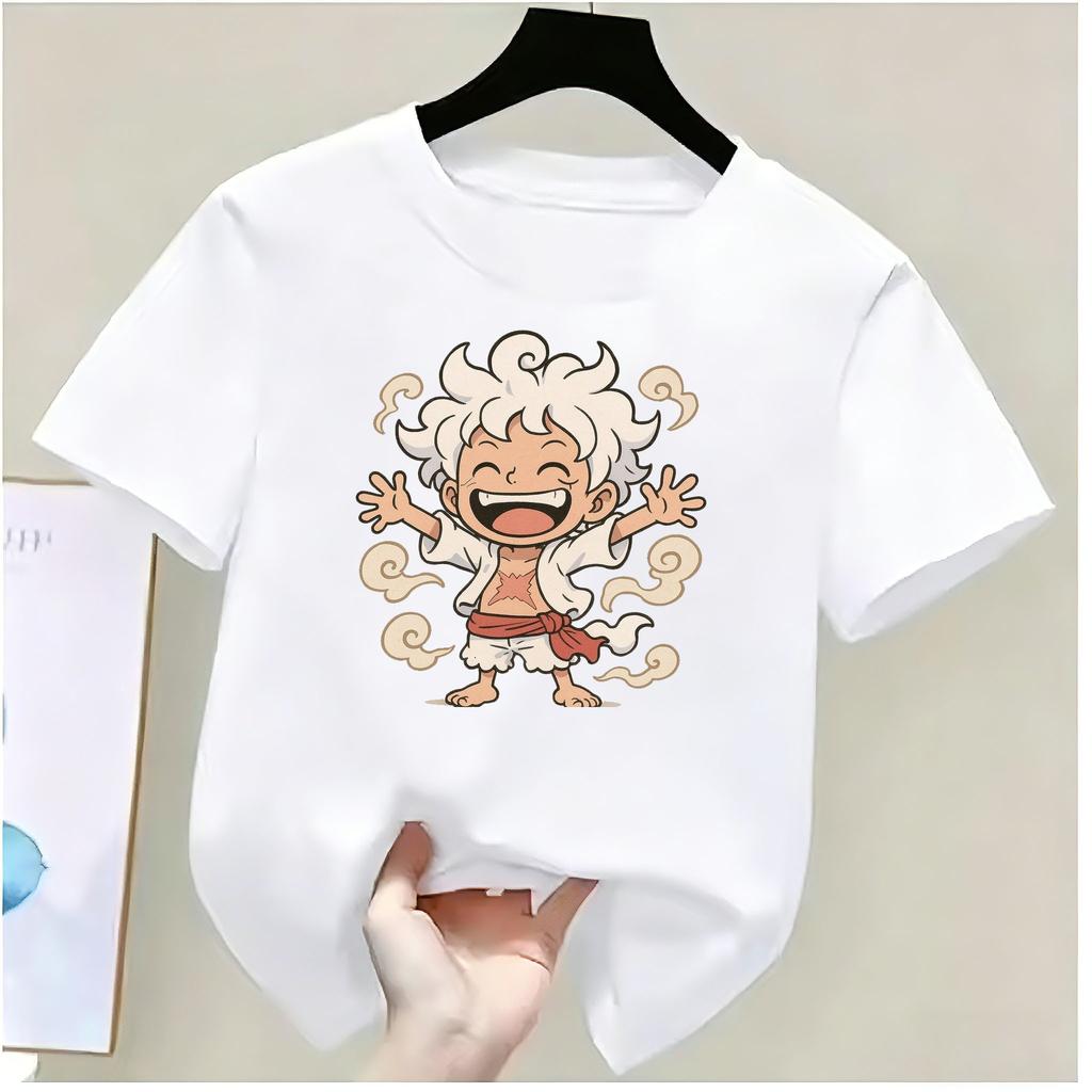 Summer New Arrival One Piece Pattern Tshirt unisex anime print casual shortsleeved fashionable streetwear top Y2K style
