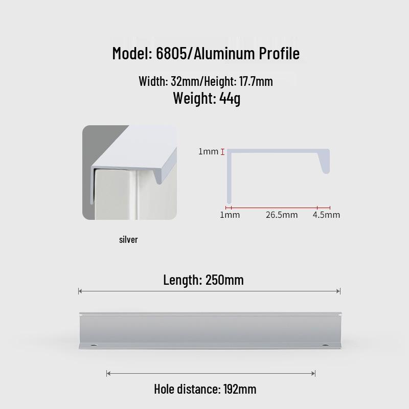 Modern Minimalist Black Invisible Handle for Cabinet Doors and Drawers