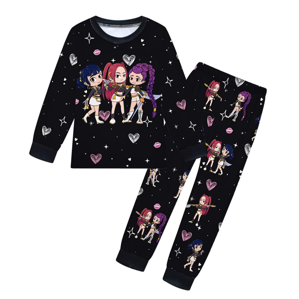 Children's Witch  Girls Printed Suit Long Sleeve Pants Suit
