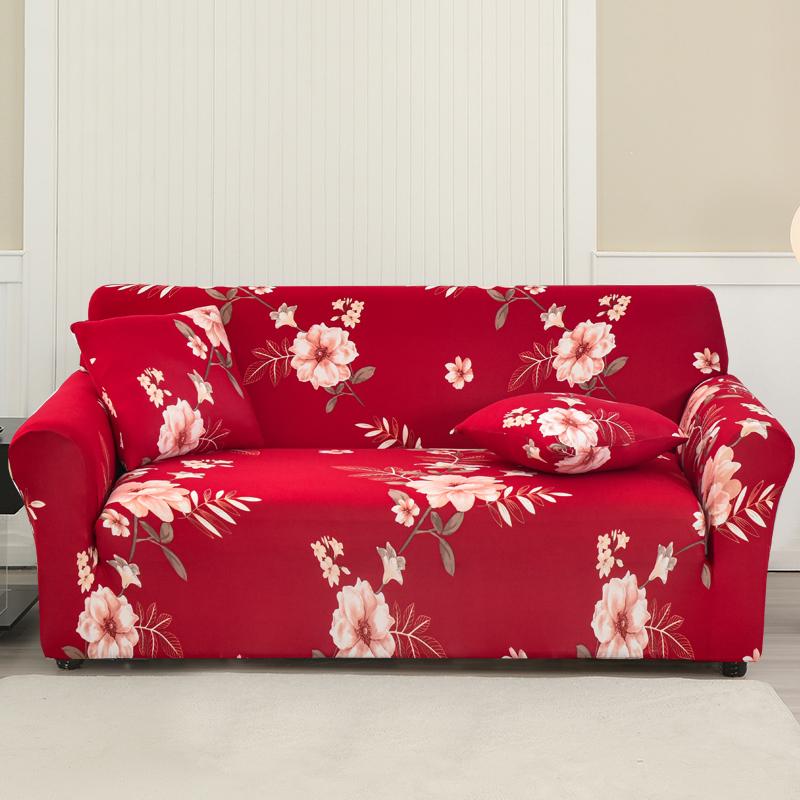 Square Printed L-shape Chaise Longue Sofa Covers for Living Room Sofa Protector Anti-dust Elastic Stretch Covers for Corner Sofa