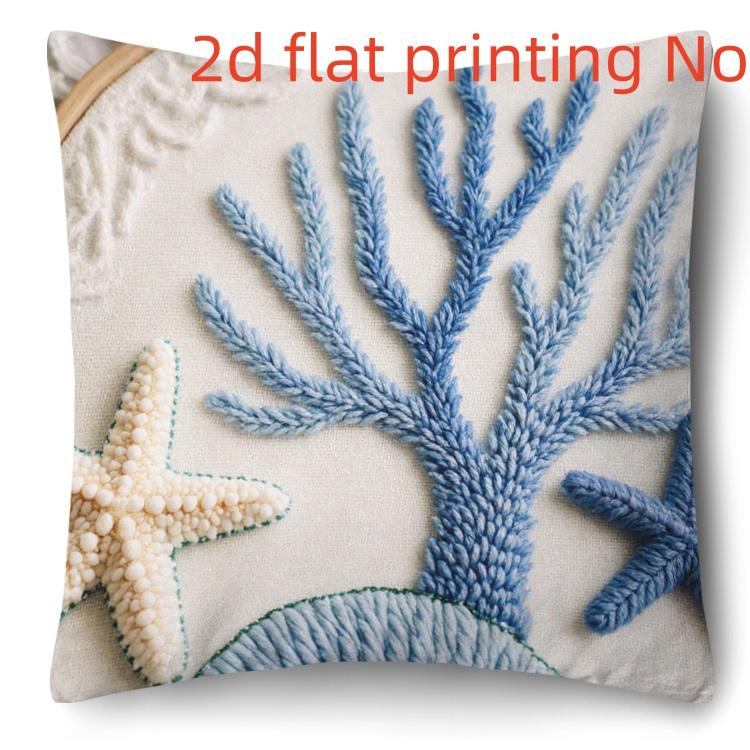 1/4pcs Coastal Ocean Themed Throw Pillow Covers Blue Coral Starfish Decorative Pillowcases for Home Living Room Bedroom Sofa