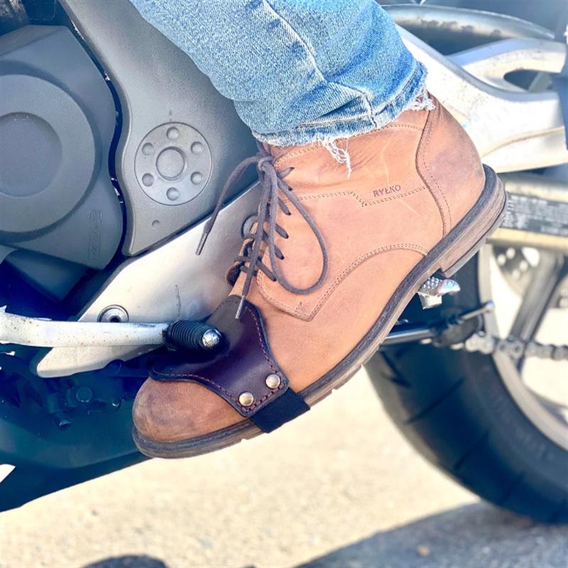Motorcycle Gear Shifter Anti-Scratch Leather Toe Protector Boot Cover