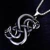 Necklace Nordic Viking Double Dragon Surround Men's Pendant
