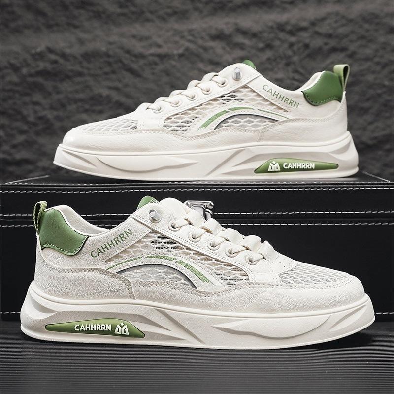 Breathable hollow board shoes men's big net white shoes student summer men's shoes 2025 new low-top casual trendy shoes men's