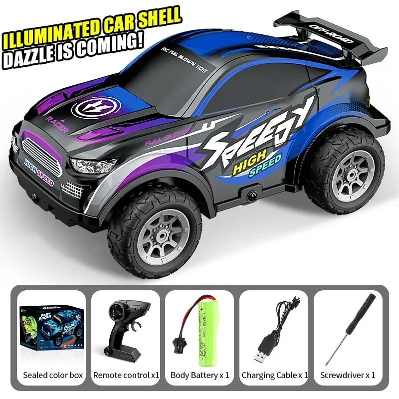 2.4G Rc Sports Pickup Drift Car Lights Remote Control High Speed Climbing Off-Road Pvc Racing Vehicle Kids Toys Young Boys Christmas