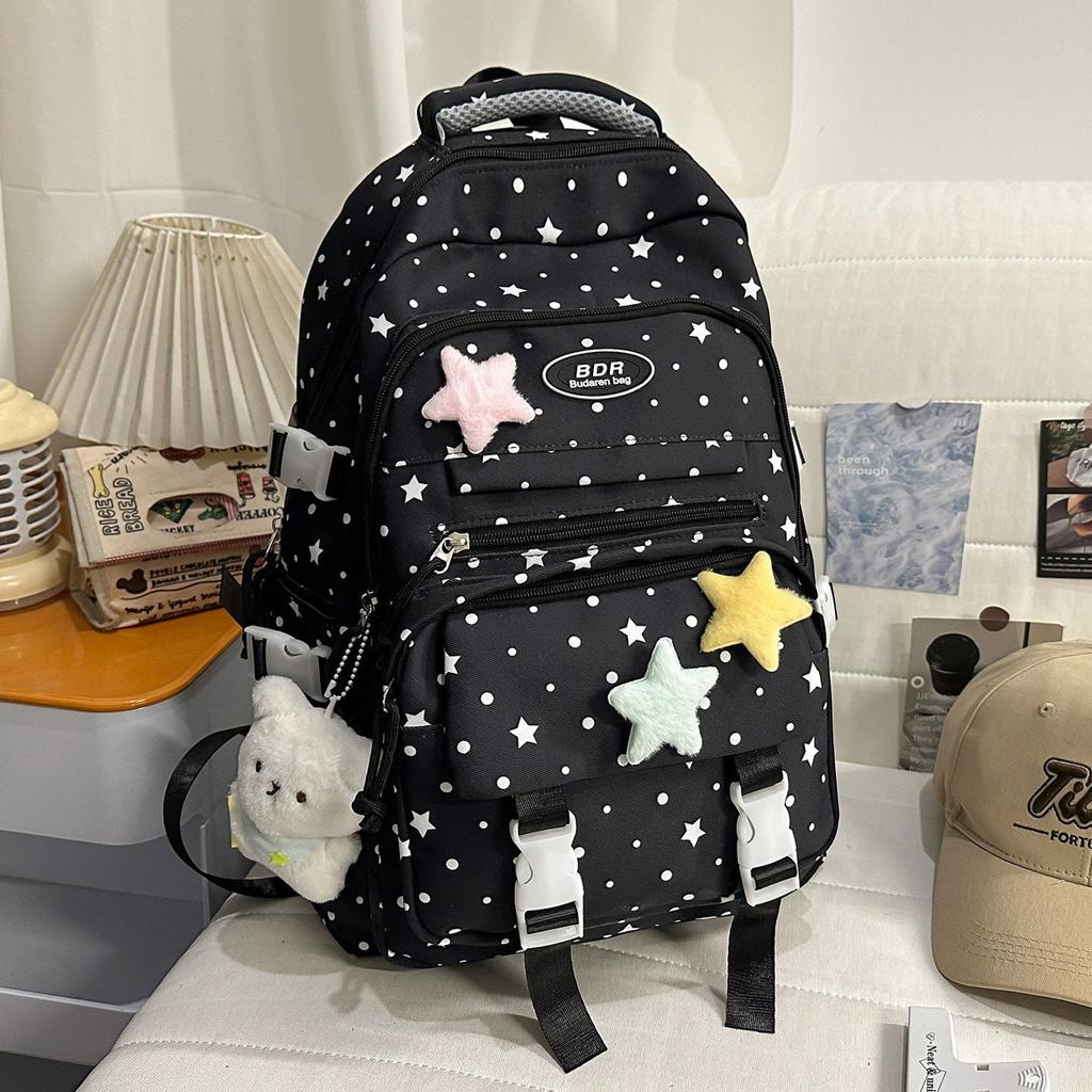 Schoolbag high value spotted schoolbag junior high school girls primary school students 1011 new high school students children backpack backpack