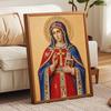 5D Framed Pearl Painting Kit Virgin Mary Religious Icon Pattern Sparkling Bead Art Canvas Ready to Display Romantic Home Decor Gift