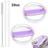 30oz/40oz Tumbler Lid Replacement Fit for Stanley Cup, 2 Pack Replacement Tumbler Lids , with 2 Straws and 1 Cleaning Brush