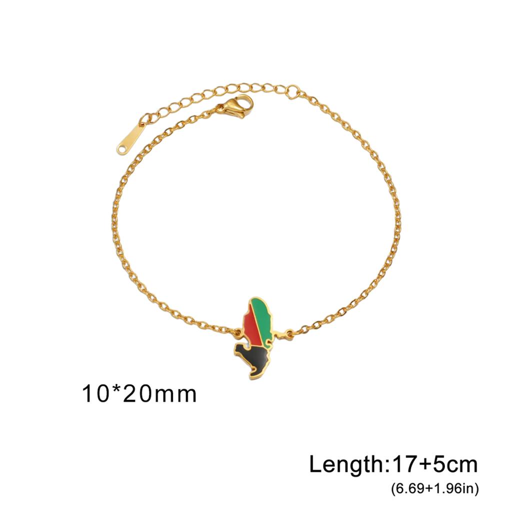 EUEAVAN Martinique Island Map Bracelets for Women Stainless Steel Gold/Silver Color Charm Fashion Country Map Jewelry Gift