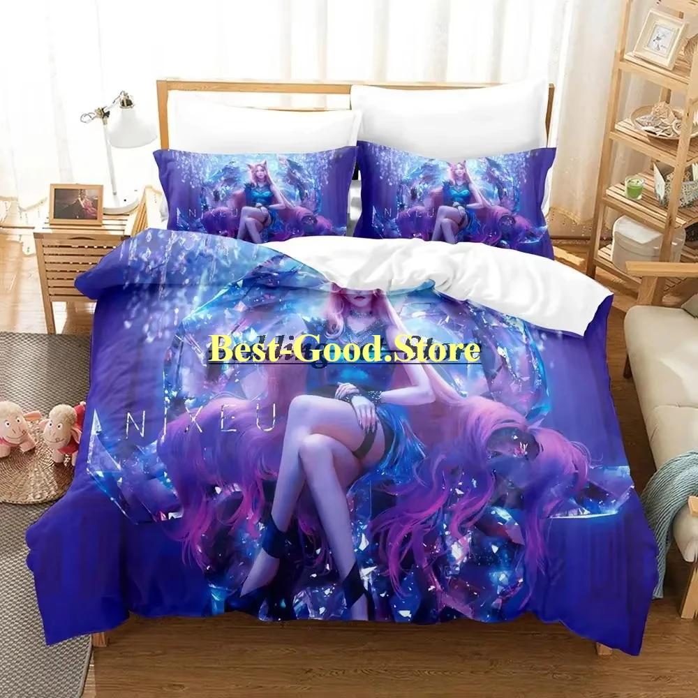 Game Kda The Baddest Bedding Set Single Twin Full Queen King Size Bed Set Aldult Kid Bedroom Duvetcover Sets Anime Bed Sheet Set