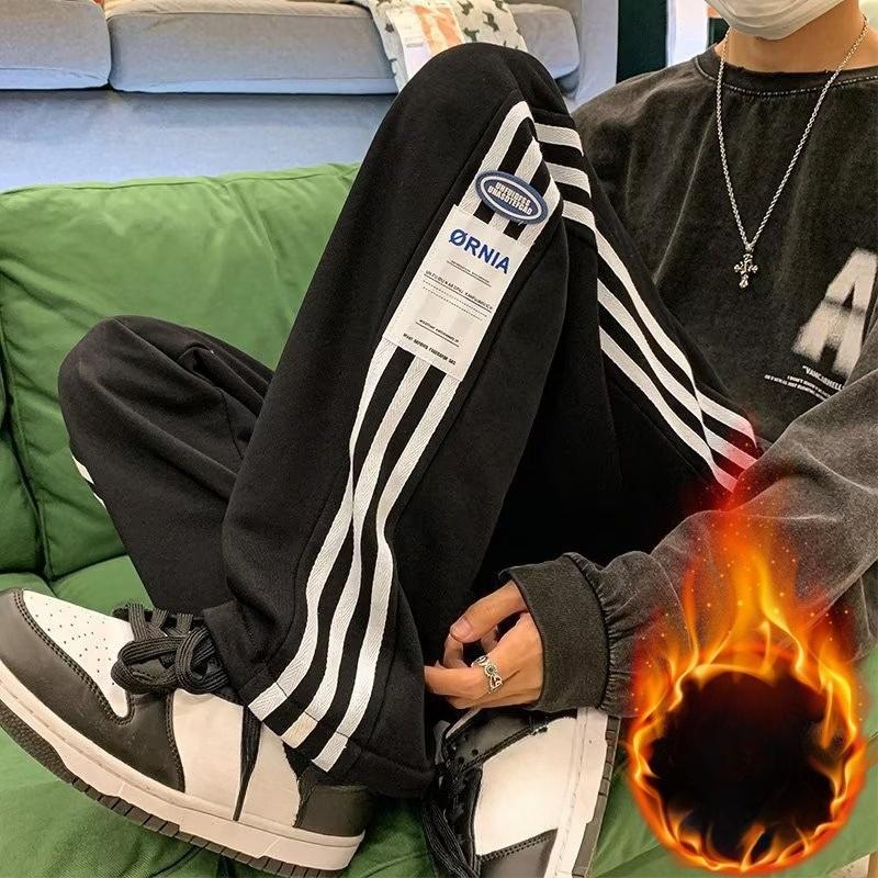 

Мужские осенне-зимние флисовые утепленные утолщенные больших размеров свободные брюки-треники прямого кроя, рабочая одежда, широкие повседневные длинные брюки 5XL