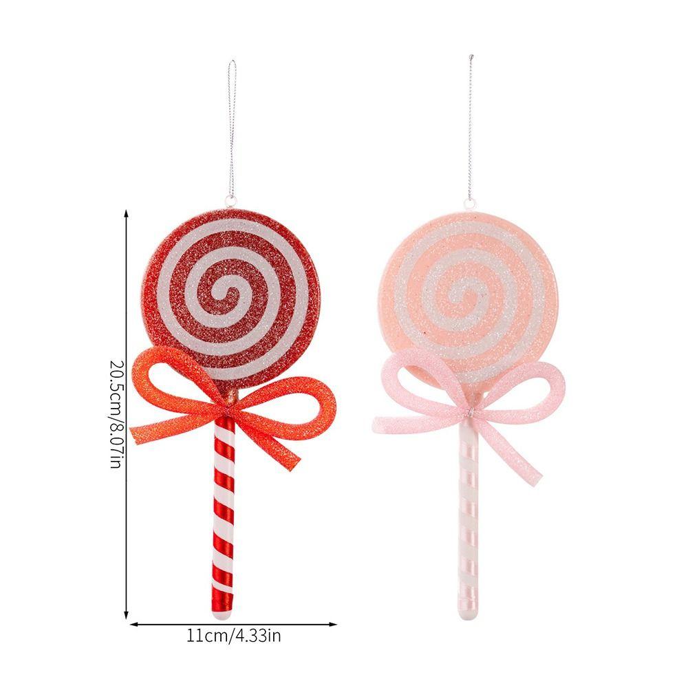 Bow Simulated Lollipop Red Pink Christmas Tree Decoration  Christmas Tree