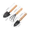 3PC/Set Garden Rake Shovels Wood Handle Metal Head Mini Kids Tool Garden Supplies DIY Garden Flowers Plant Weeding Seeding Tool