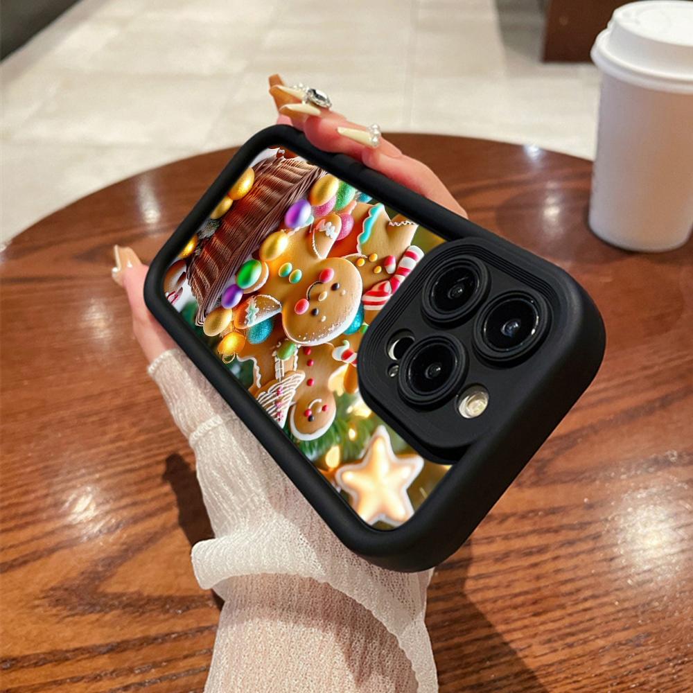 N107 Happy New Year Christmas Art Soft Angel Eyes Phone Cases for iPhone 16 15 14 13 11 Pro Max 8 7 6s Plus 12 Mini XR XS Max SE Shockproof Cover