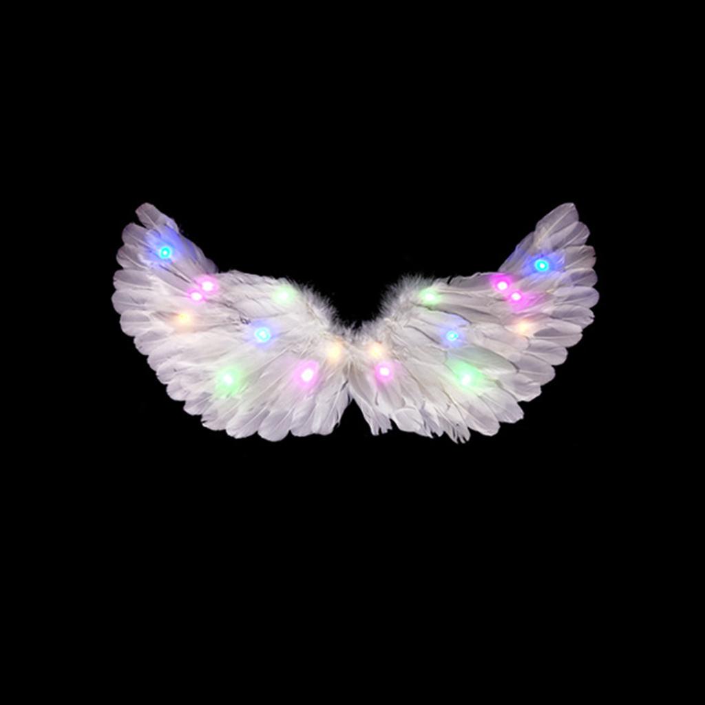 Glowing Angel Wings with LED String Lights Halloween Party Cosplay Costume Accessories Props