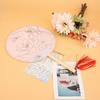 Chinese Style Hand Fan Traditional Silk Dance Fan with Decorative Tassel Elegant Round Hand Fan for Wedding Party Home Decoration