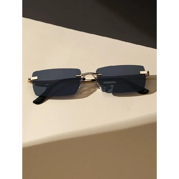 New Unisex Metal Square Frame Fashio Rimless Sunglasses For Outdoor Beach Party