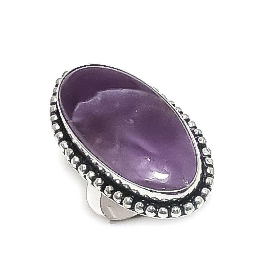 Sage Amethyst Gemstone 925 Sterling Silver Jewelry Ring Size 6
