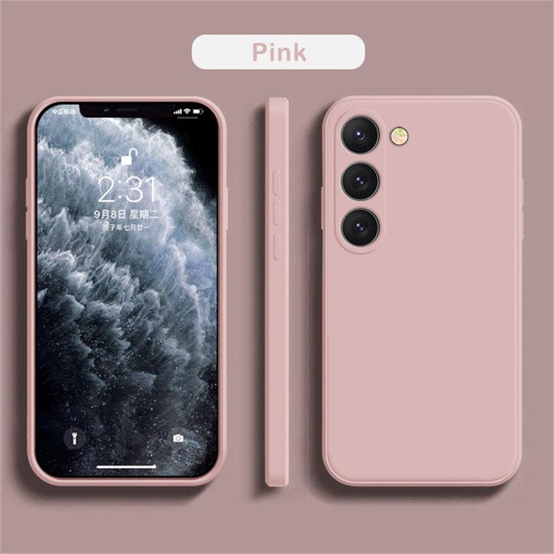 

Для S24 S23 S22 Ultra Plus Чехол квадратный жидкий силиконовый мягкий чехол для Samsung Galaxy S24 S23 S22 Ultra Plus S24Ultra Чехлы для телефонов S24 S22 розовый