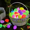Glow In The Dark Easter Egg Set Light-Up Plastic Hatching Eggs for Holiday Party Decor Fluorescent Refillable Ornaments for Egg Hunts & Centerpieces
