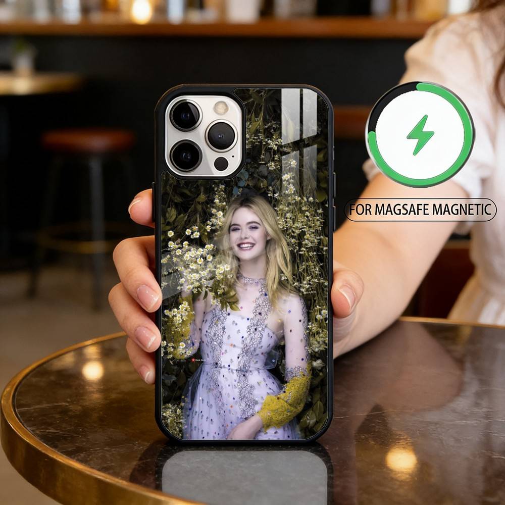 Atress E-Elle F-Fanning Magnetic For Magsafe Wireless Charging Phone Case For iPhone17,16,15,14,13,12,11 Plus,Pro Max