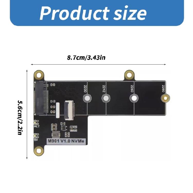 M.2 NVMe SSD Adapter Board Support 230 2260 2242 2280 Disks For RPI 5 Offer Quick Data Transfer