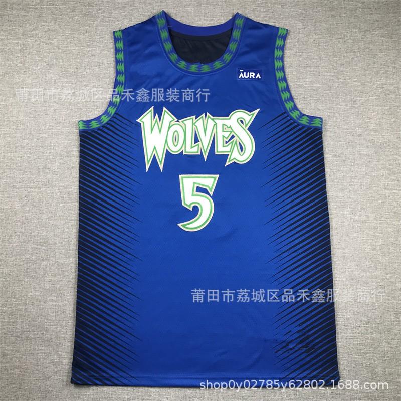 Minnesota Timberwolves NBA Basketball Jersey Edwards 5 Gobert 27 Towns 32 Reed 11 Cotton Sports Fan Apparel