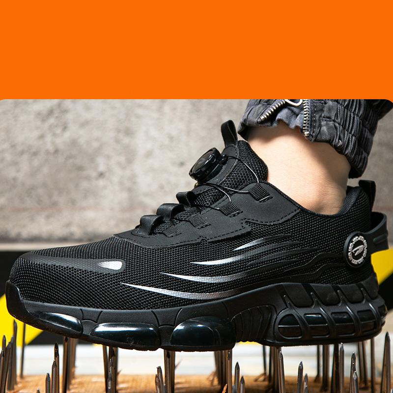 Rotary Button New Safety Shoes For Men, Anti-Impact And Anti-Piercing Work Shoes, Fashionable Men'S Sports Shoes, And Safety Pro