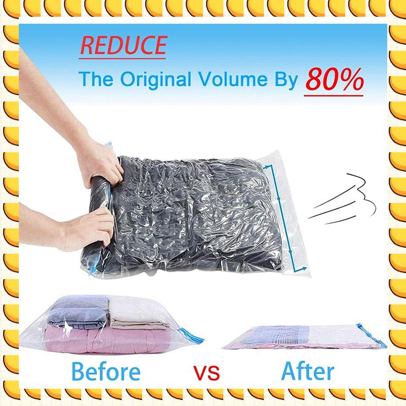 

BAAU 12 Pack Reusable Roll Up Compression Bags,40X60cm Medium Vacuum Storage Bags For Travel,Saving Storage Packing Bags Durable