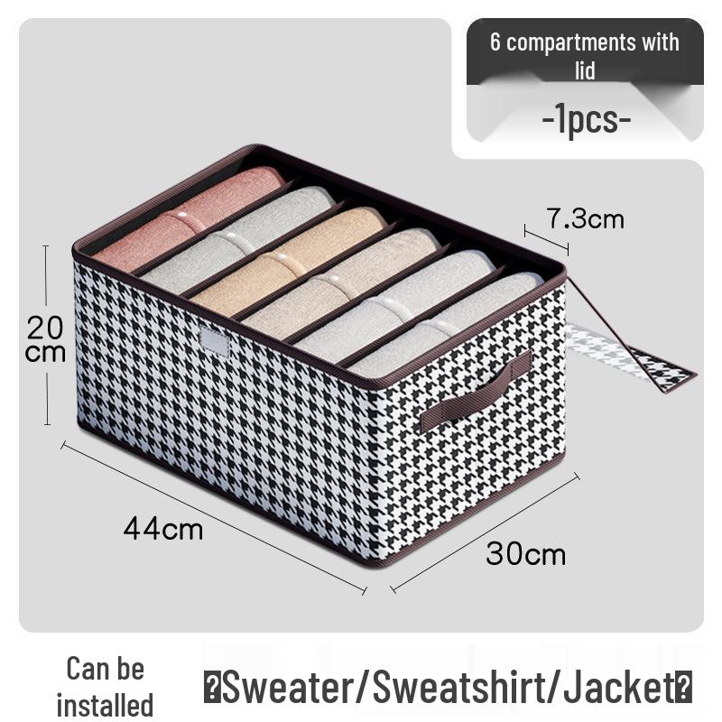 Houndstooth Foldable Pants Storage Box with Steel Frame