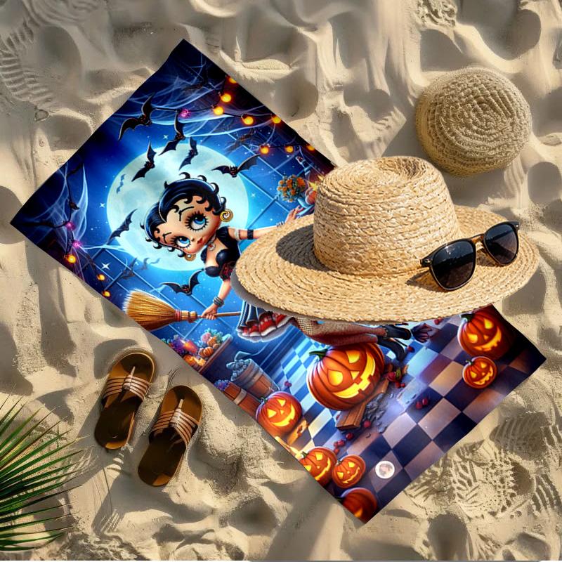 Sexy Doll Print Beach Towel Design, Soft, Lightweight. for Home Bathroom, Spa, Pool, Yoga, Surfing, Camping, Gift for Family, Friend