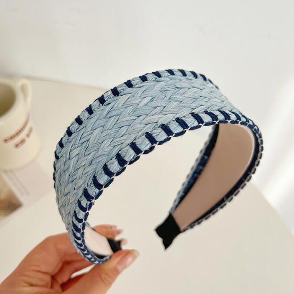PROLY New Fashion Hairband For Women Straw Braided Patchwork Headband Cool Turban Summer For Adult Hair Accessories