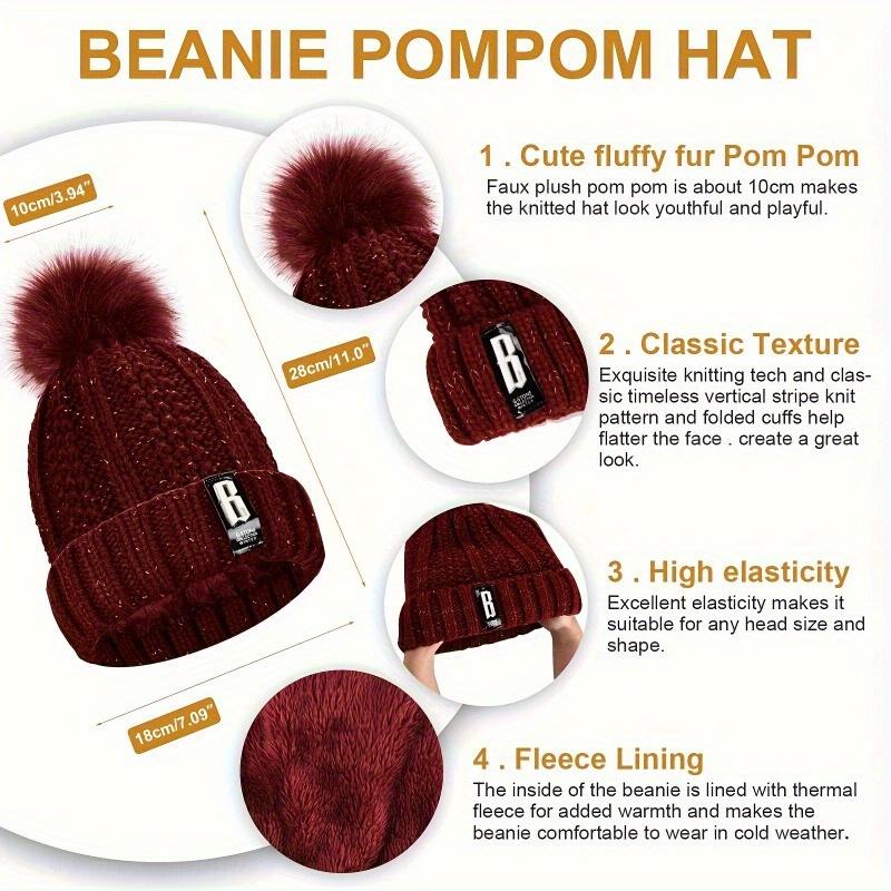 high quality5pcs/Set Winter Outdoor Sports Equipment: Thick Warm Knit Hat, Neck, Touch Screen Gloves, Plush Ear Muffs and Snow Socks, Suitable for