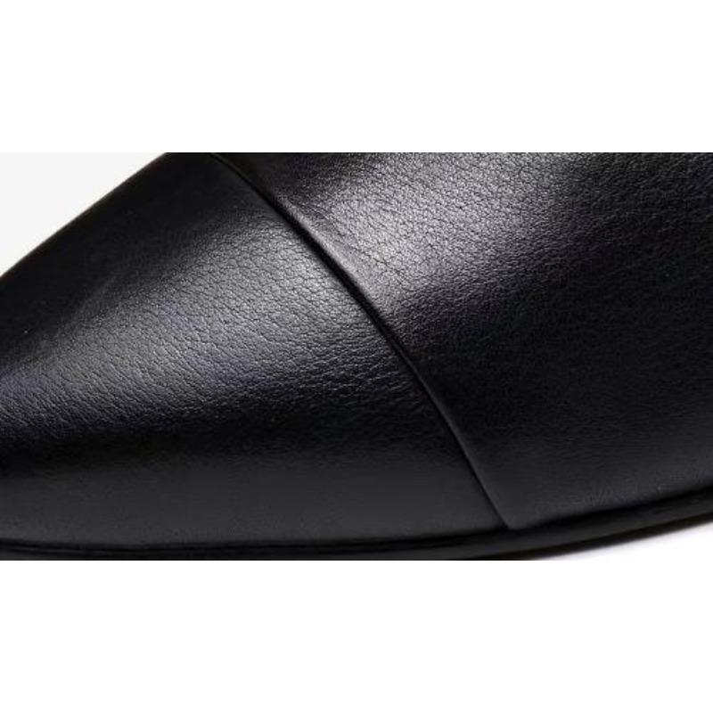 Cowhide Breathable Hole Shoes Women Mid Heeled Sandals Spring Elegant Stylish Shoes Wedding Banquet Trendy Shoes