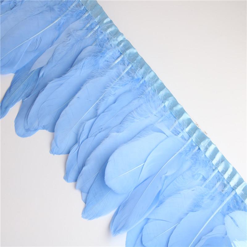 2 Meter/Lot Gänsefedern Besätze gefärbt Echte Gänsefeder Fransenbänder für Kleid Rock Stoffgürtel dekorative Kleidung