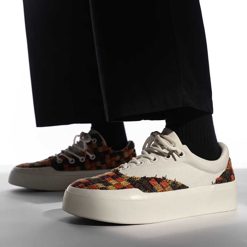 Fashion Thick Sole Ete Teens Male Loafers Genuine Men Shoes Black And White Sneakers Sports Deadlift Shows Sporty Pie Snearkers