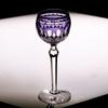 Vintage Handcrafts Multi-Colored Crystal Edo Kiriko Wine Glass Bohemia Hand Engraved Stemware